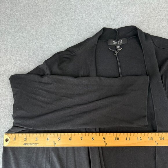 Comfy USA Womens Large Black Open Front Sophia Cardigan Crop Modal Blend NWT - Picture 7 of 9
